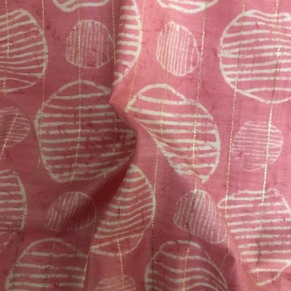 Asymmetric circle pink Viscose lurex fabric