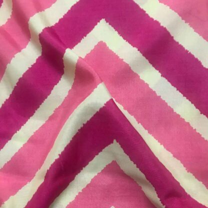 dark pink chevron viscose muslin fabric