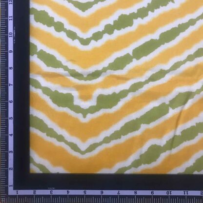 yellow green chevron muslin fabric