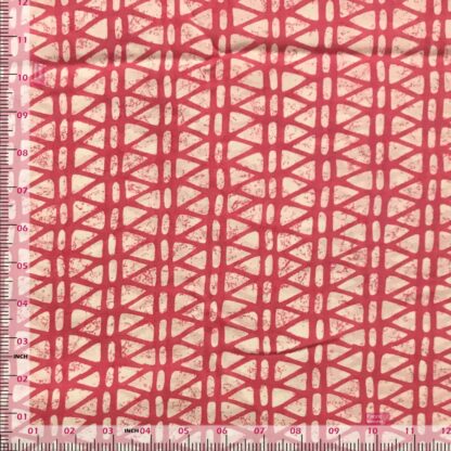 Dark Pink Abstract Viscose Muslin Fabric