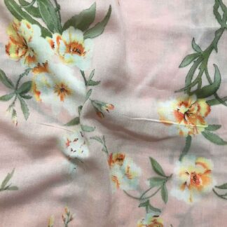 Pastel Pink Floral Cotton Modal Fabric