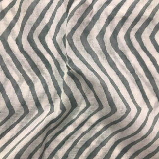 Teal Green Chevron Cotton Voile Fabric
