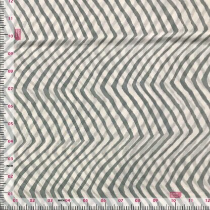 Teal Green Chevron Cotton Voile Fabric