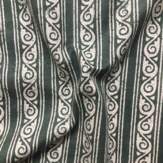 Teal Green Designer Stripes Cotton Flex Fabric