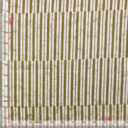 broken stripes olive green cotton flex fabric