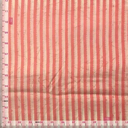 pink white stripes viscose muslin fabric