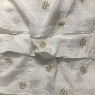Viscose Dyeable Chinnon Fabric with Heavy Gold Foil Work