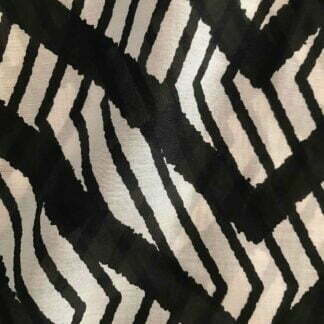 black chevron viscose muslin fabric