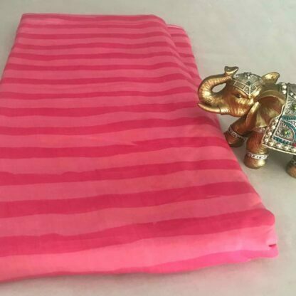dark pink zebra stripes peach viscose muslin fabric
