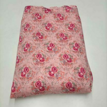 dark roses pink poly muslin fabric