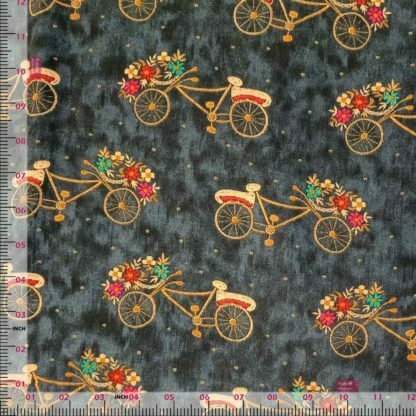 floral bouquet bicycle rayon fabric