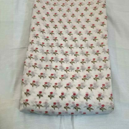 floral print poly chanderi fabric