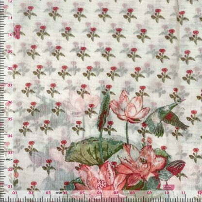 floral print poly chanderi fabric