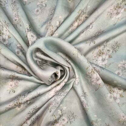 floral print poly flex satin fabric
