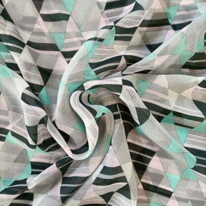 geometric figures poly georgette digital print fabric