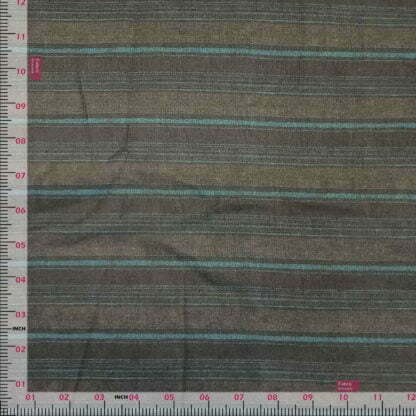 teal blue stripes grey polyester muslin fabric