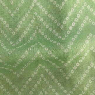Pastel Green Dots Chevron Viscose Muslin Fabric