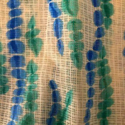 blue green dots beige kota doria fabric