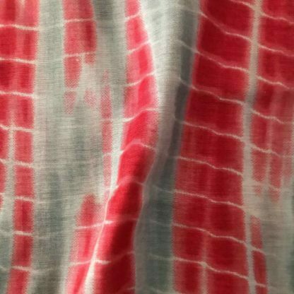 grey red tie dye viscose fabric