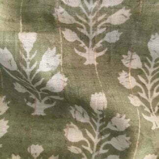 ivory florals pastel green viscose lurex fabric