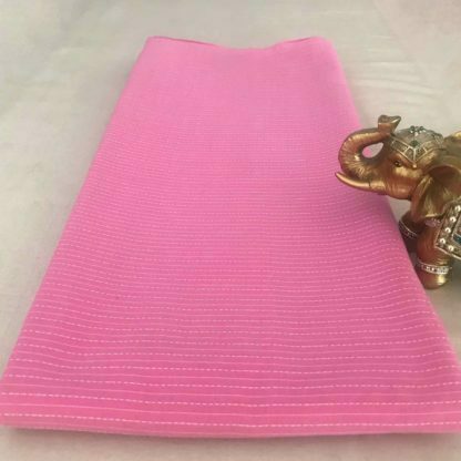 pink cotton katha fabric