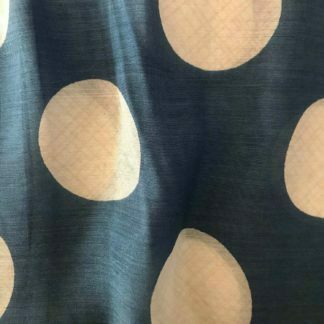 royal blue white circles viscose muslin fabric