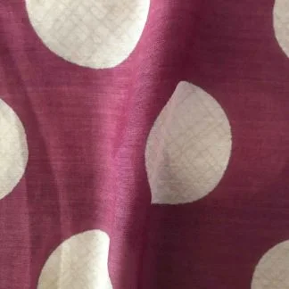 violet white circles viscose muslin fabric