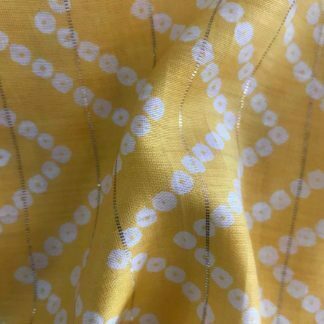 white dots chevron yellow viscose lurex fabric