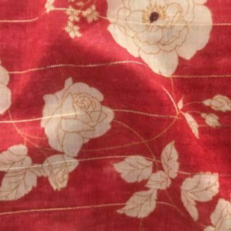 big floral dark red orange viscose lurex fabric