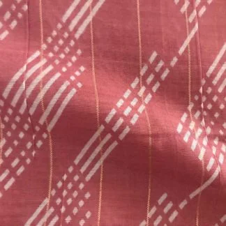white dots brick pink viscose lurex fabric