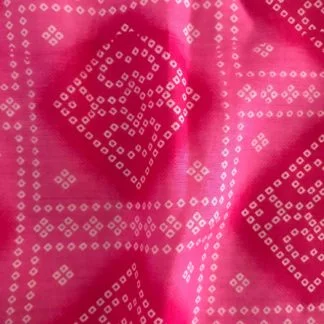 white square dots pink viscose muslin fabric