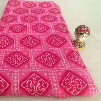 white square dots pink viscose muslin fabric