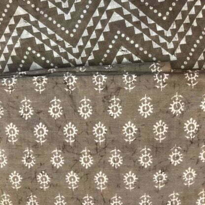 white floral brown cotton fabric combo