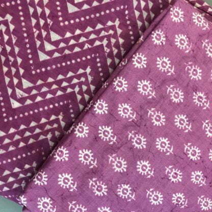 white floral purple cotton fabric combo