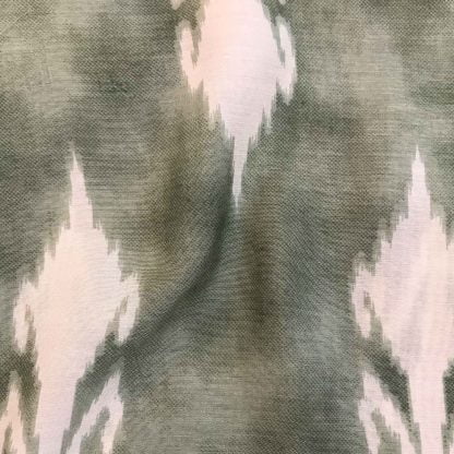 ikkat green white muslin silk fabric