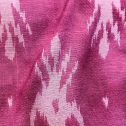 ikkat pink white muslin silk fabric