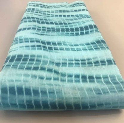 turquoise blue shibori muslin silk fabric