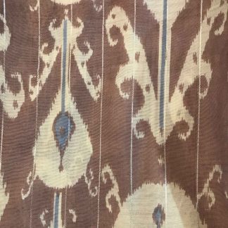 blue brown ikat lurex fabric
