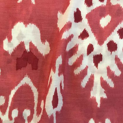ikat motif rust red muslin silk fabric