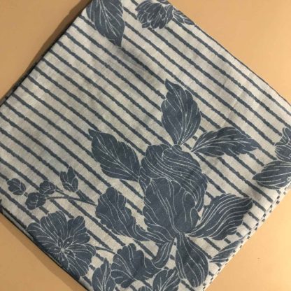 blue florals muslin silk fabric
