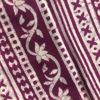 purple violet floral stripes muslin fabric