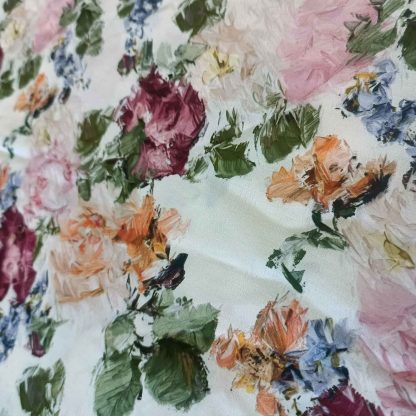 Multi Floral Poly Satin Fabric