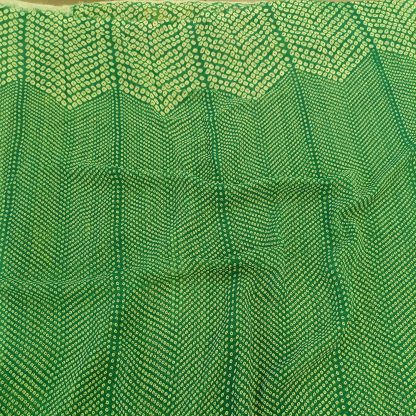 bandhej dots green poly georgette fabric