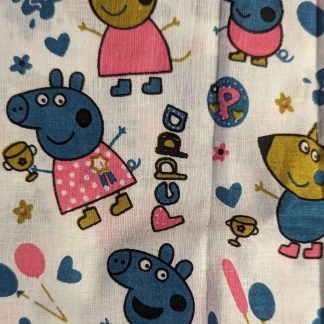 peppa pig blue cotton fabric