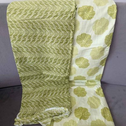 Green Yellow Florals Cotton Fabric Combo