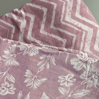 Florals & Chevron Mauve Pink Cotton Fabric Combo