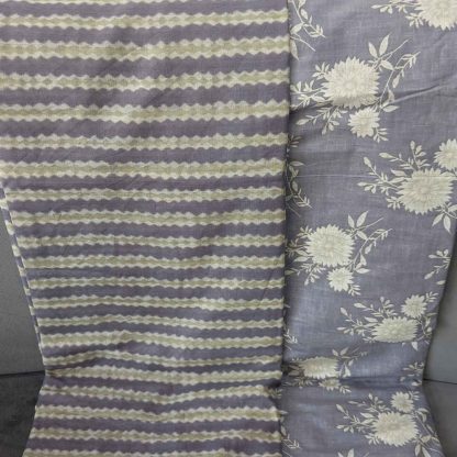 Florals & Stripes Blue Cotton Fabric Combo