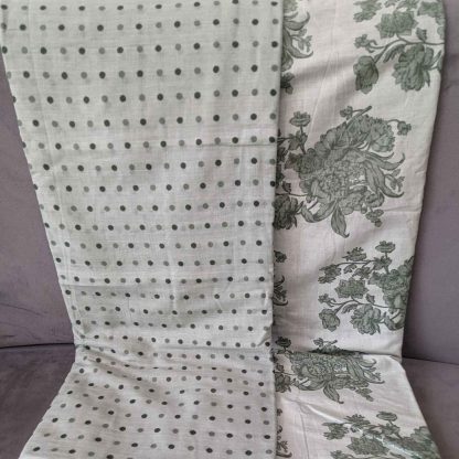 Green Florals & Dots Cotton Fabric Combo