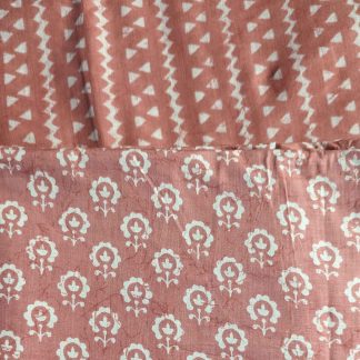 Motifs & Stripes Brick Brown Cotton Fabric