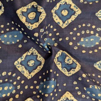 geometric motif indigo blue fabric
